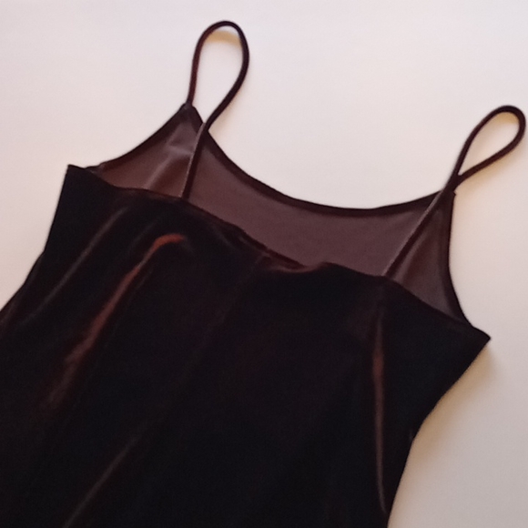 Chocolate brown velvet mini dress - Picture 4 of 7